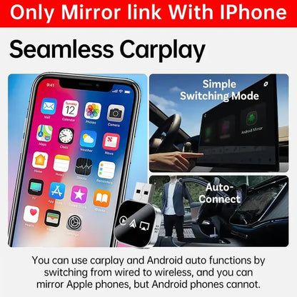 2026 Upgrade 3 in 1 Screen Mirror Phone, wired to wireless Carplay adapter