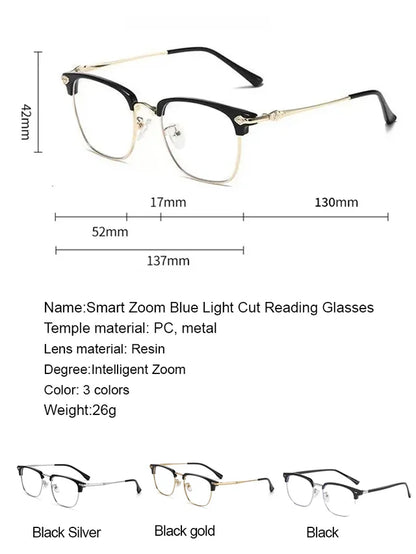 🎄Christmas Sale 50% OFF🔥Smart Zoom Photochromic Reading Glasses